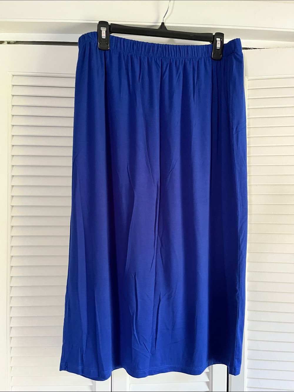 Women's Royal Blue Elastic-Waist Maxi Skirt